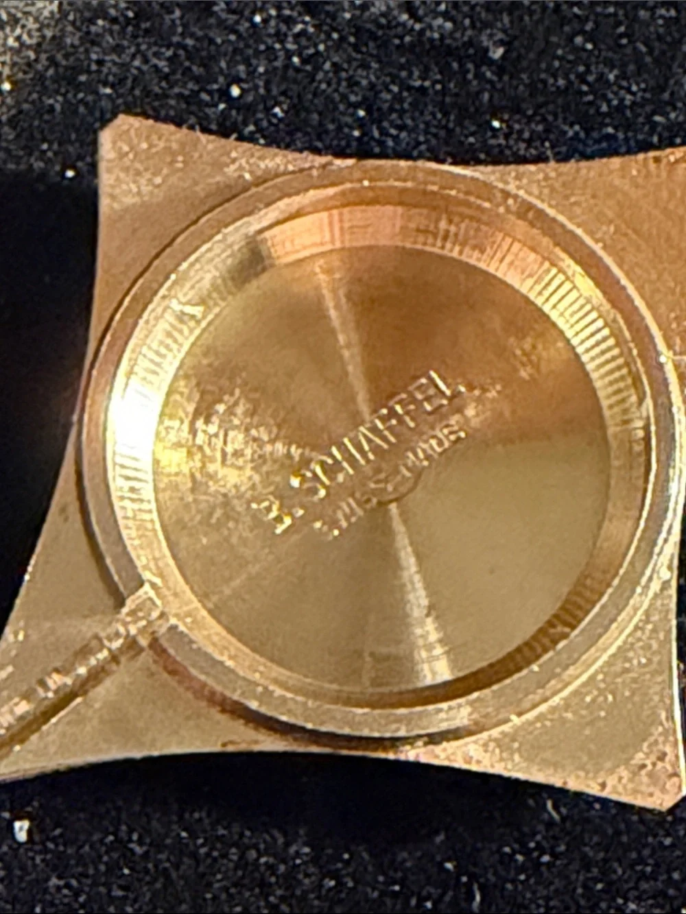 Vintage Webster Bernard Schaffel  Gold-Tone Diamond-Shaped watch parts